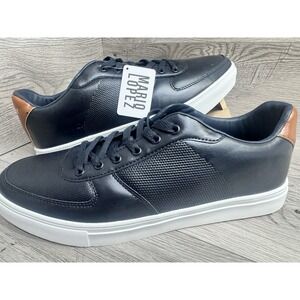 Mario Lopez Men's Leather Black Brown Casual Sneaker Skate Shoes Sz 12 M NWT